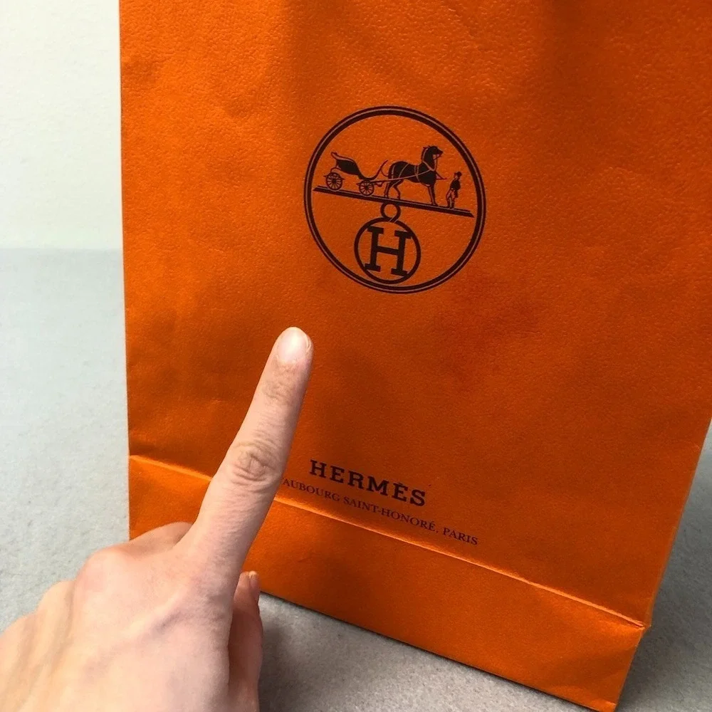 Hermes Authentic Orange Gift Shopping Bag Medium Rectangle 8.25x11.5x3.25 Lot
